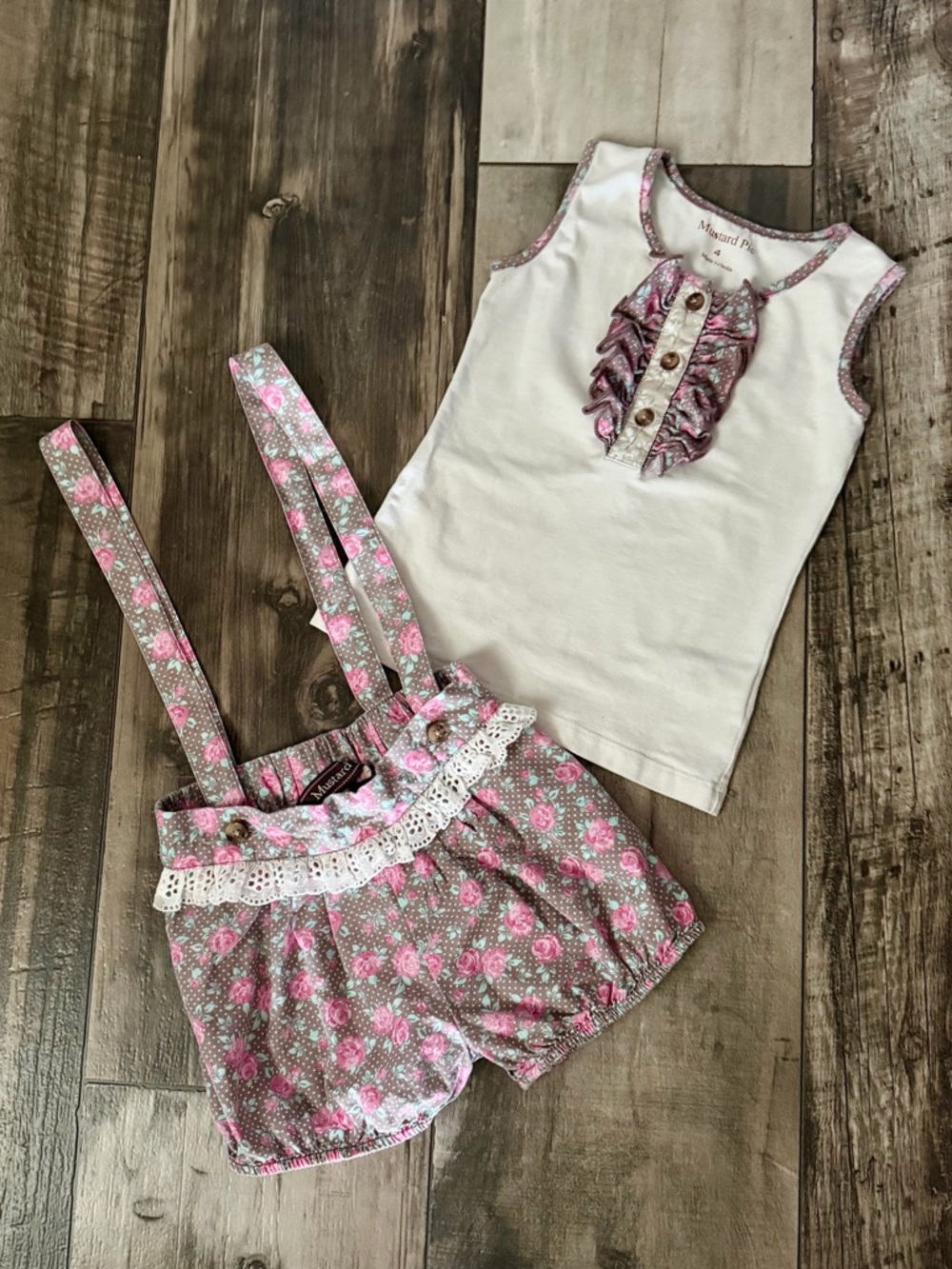 🎀  Girls Mud Pie overall set  🎀